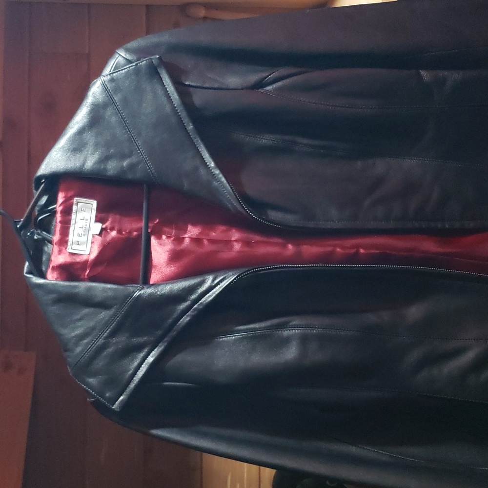 Black leather jacket small